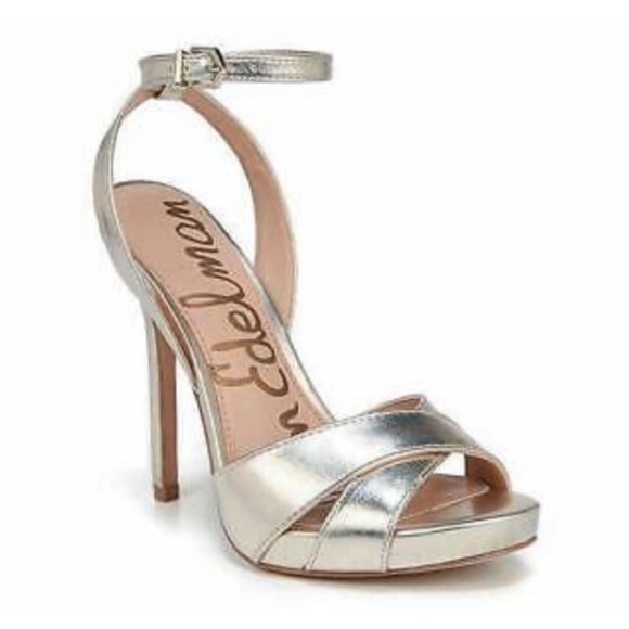 Sam Edelman Eliza Light Metallic Gold Heeled Sandals Size 9.5